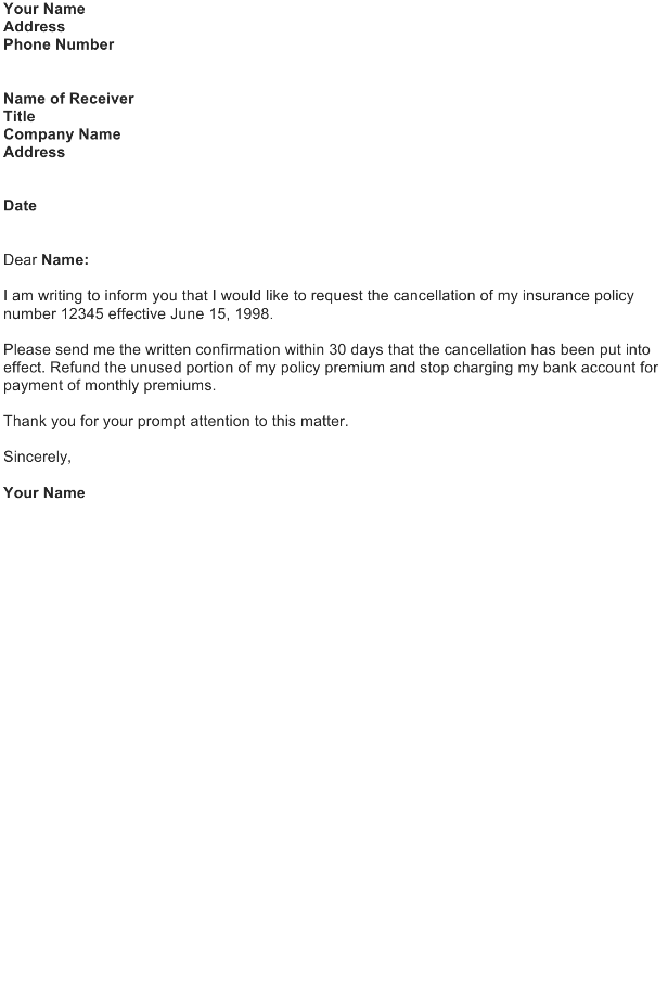 Cancellation Letter Sample Download FREE Business Letter Templates