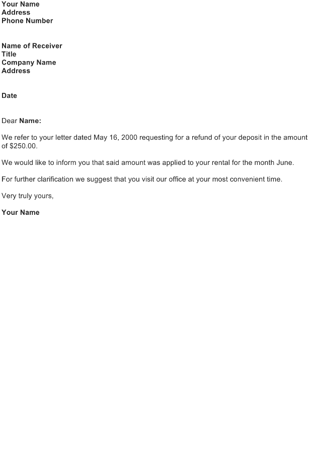 Refund Letter Sample Download FREE Business Letter Templates And Forms