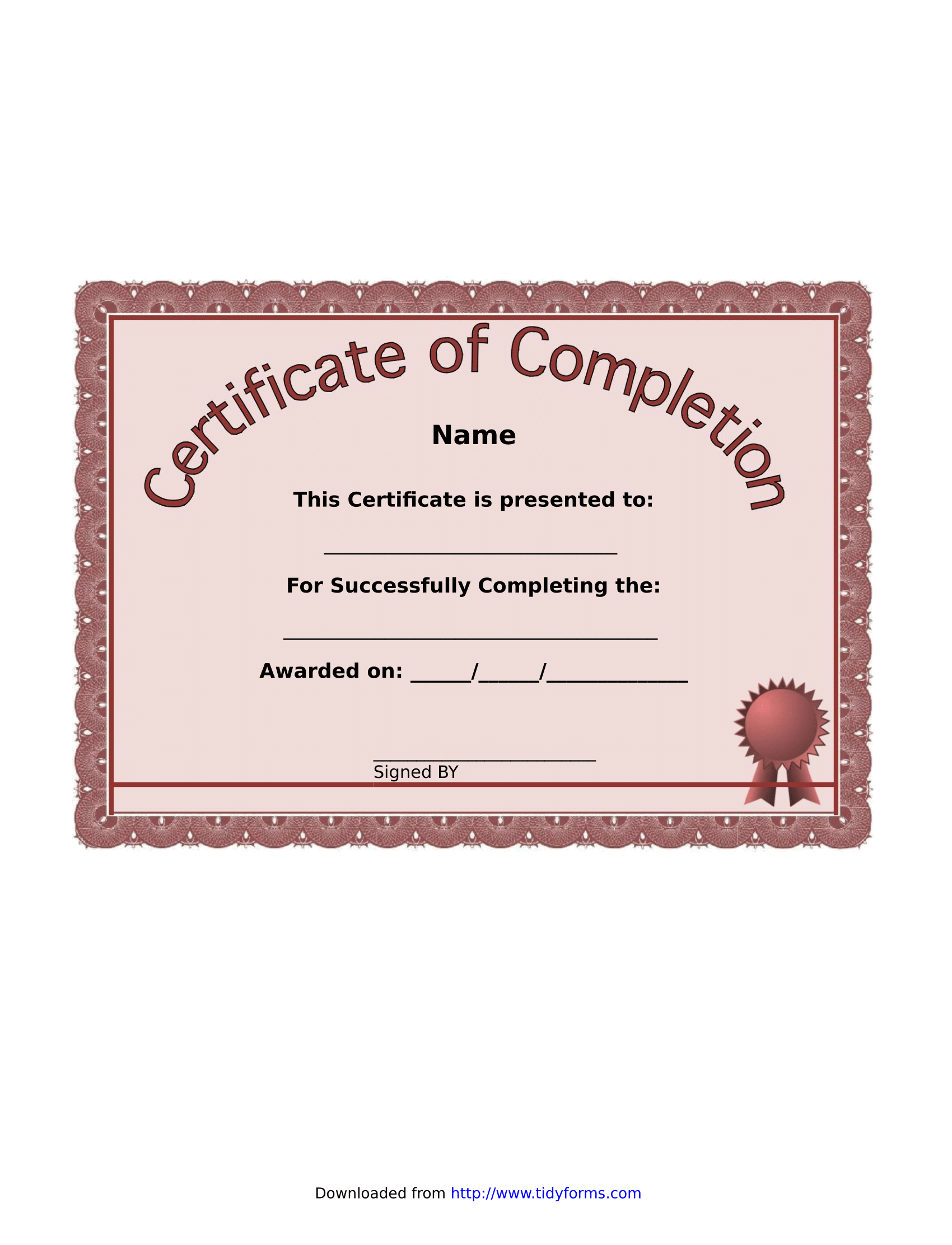 Certificate of Completion – FREE Download