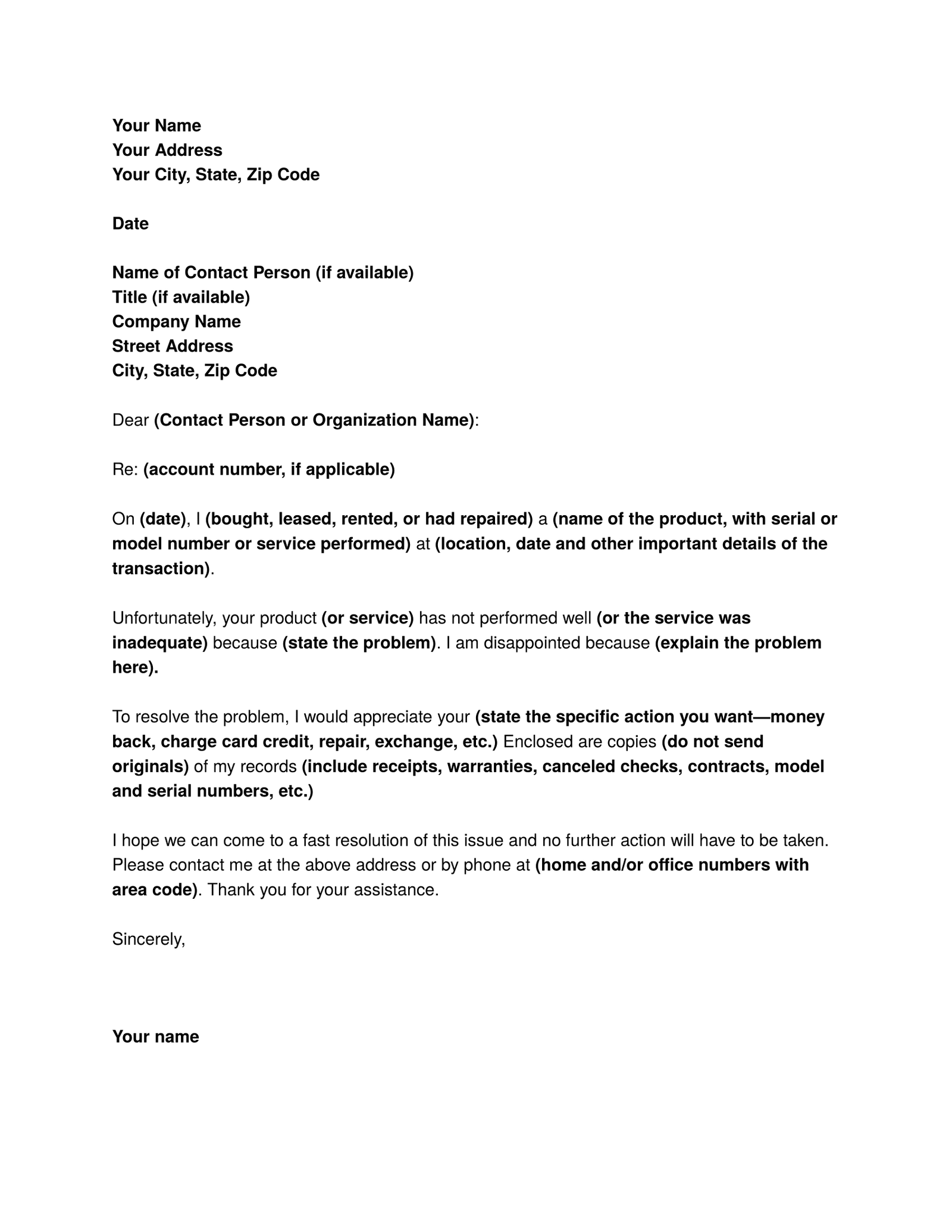 letter-of-complaint-for-product-or-service-free-download