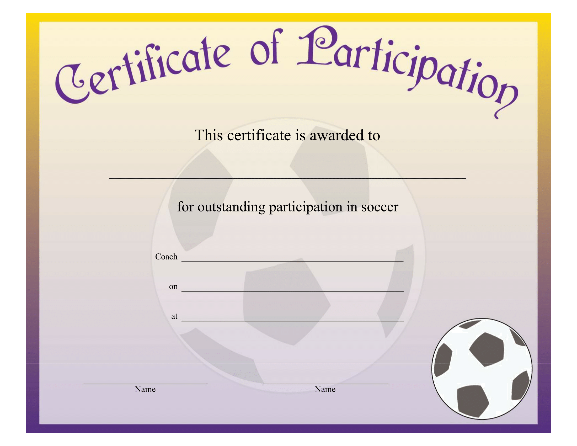 Printable Soccer Achievement Certificate – FREE Download