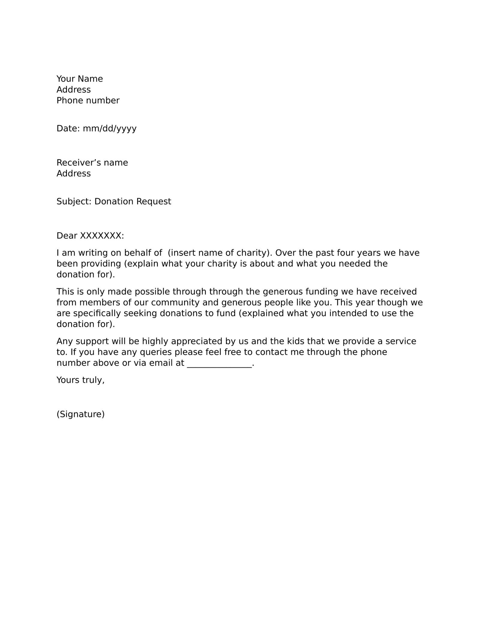 Solicitation Letter For Donations from officewriting.com