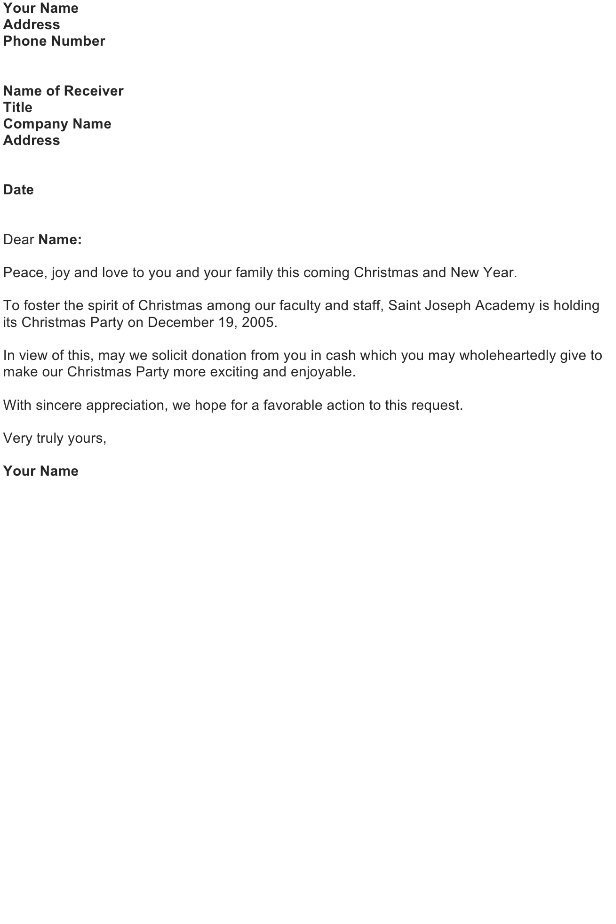 Christmas Donation Thank You Letter