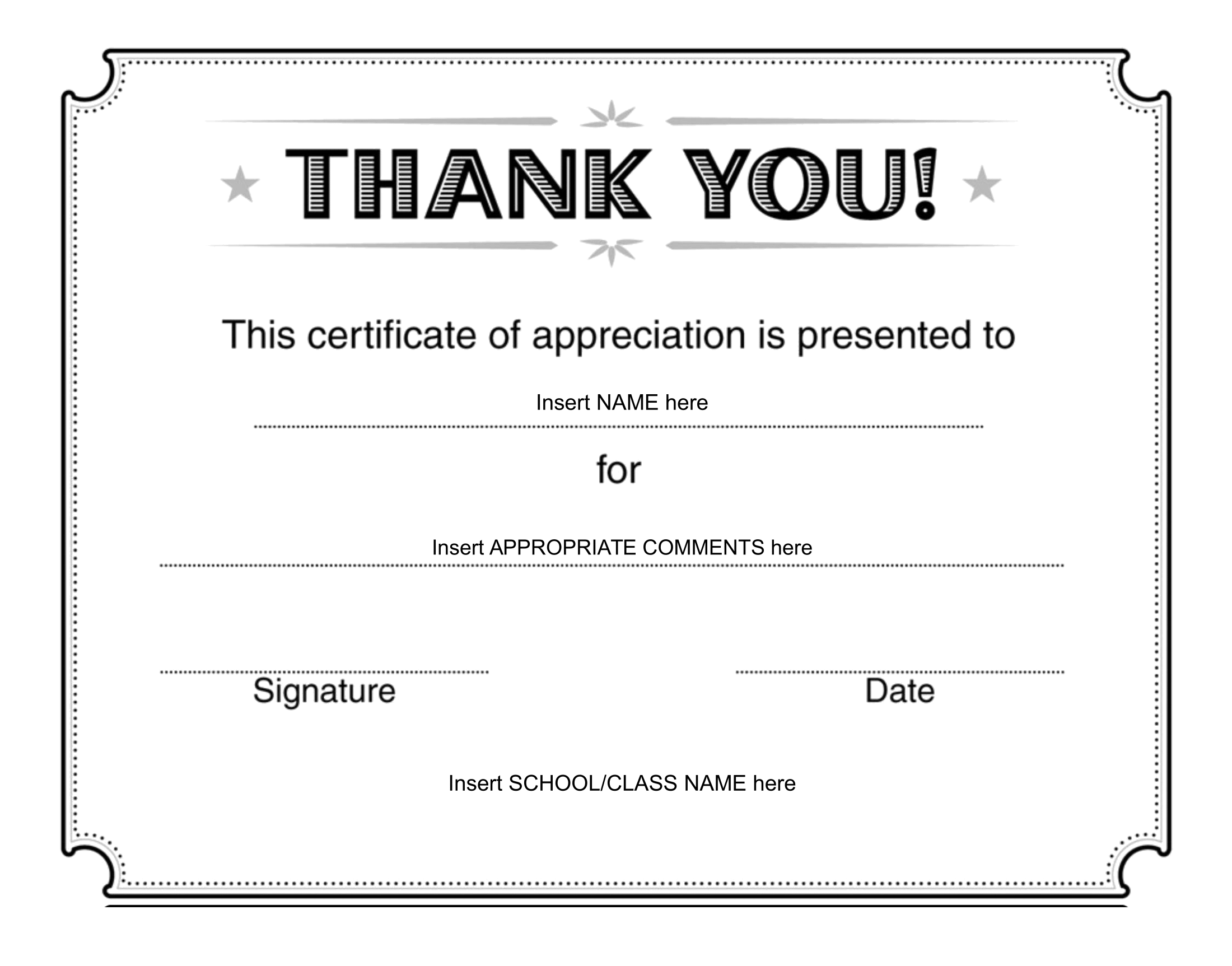 Thank You Certificate Download Free Template