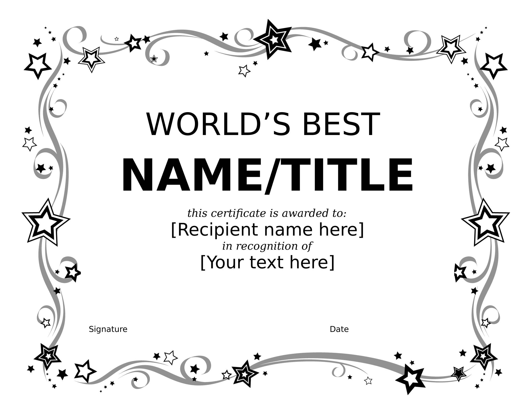 World’s Best Certificate – FREE Download Template