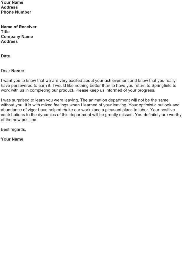 Farewell Letter Sample Download FREE Business Letter